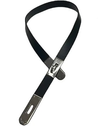 Collier Hermès shocker en cuir noir